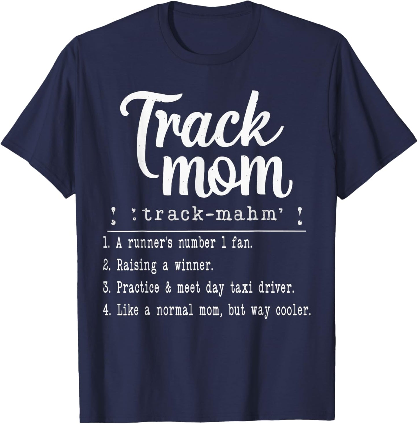 Track And Field Mom Athlete Runner Mothers Day T-Shirt - T-Shirt | Navy