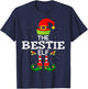 The Bestie Elf Christmas Family Matching Pajama T-Shirt - T-Shirt | Navy