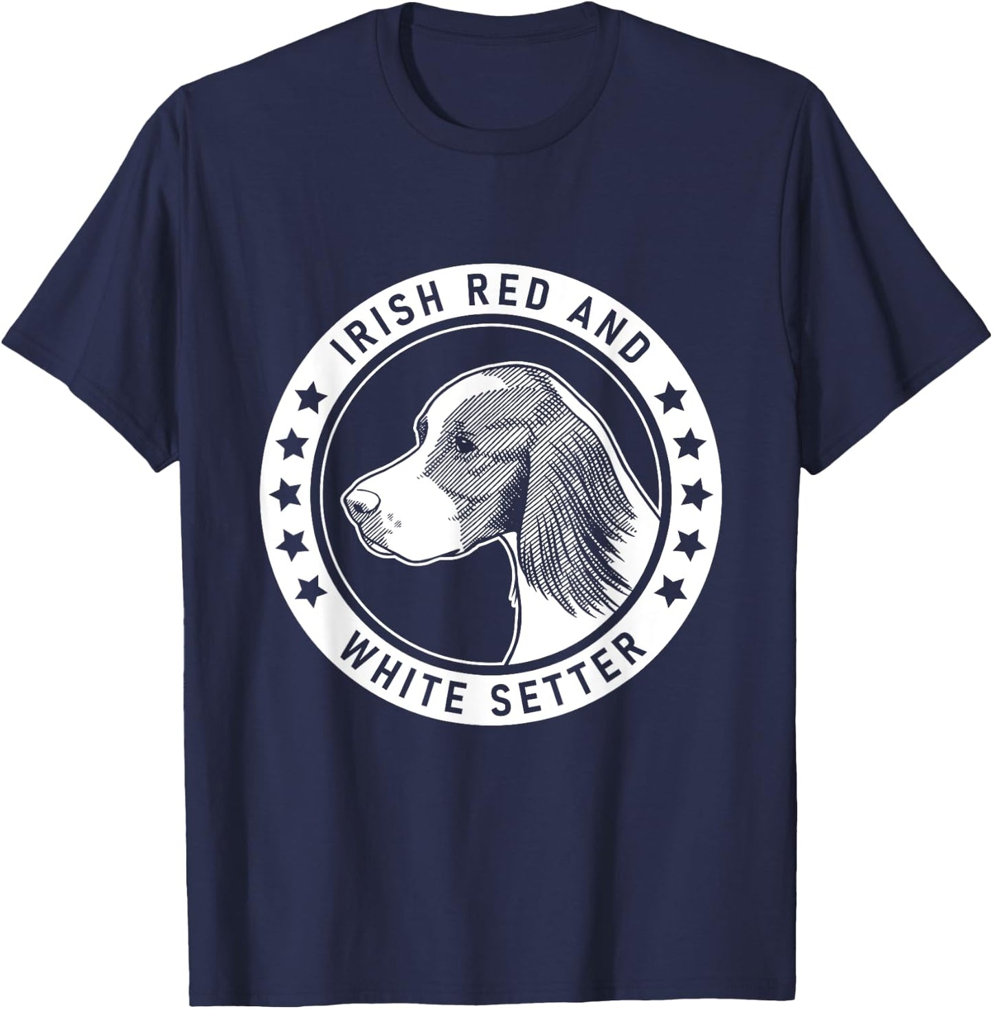 Irish Red and White Setter Fan design T-Shirt - T-Shirt | Navy