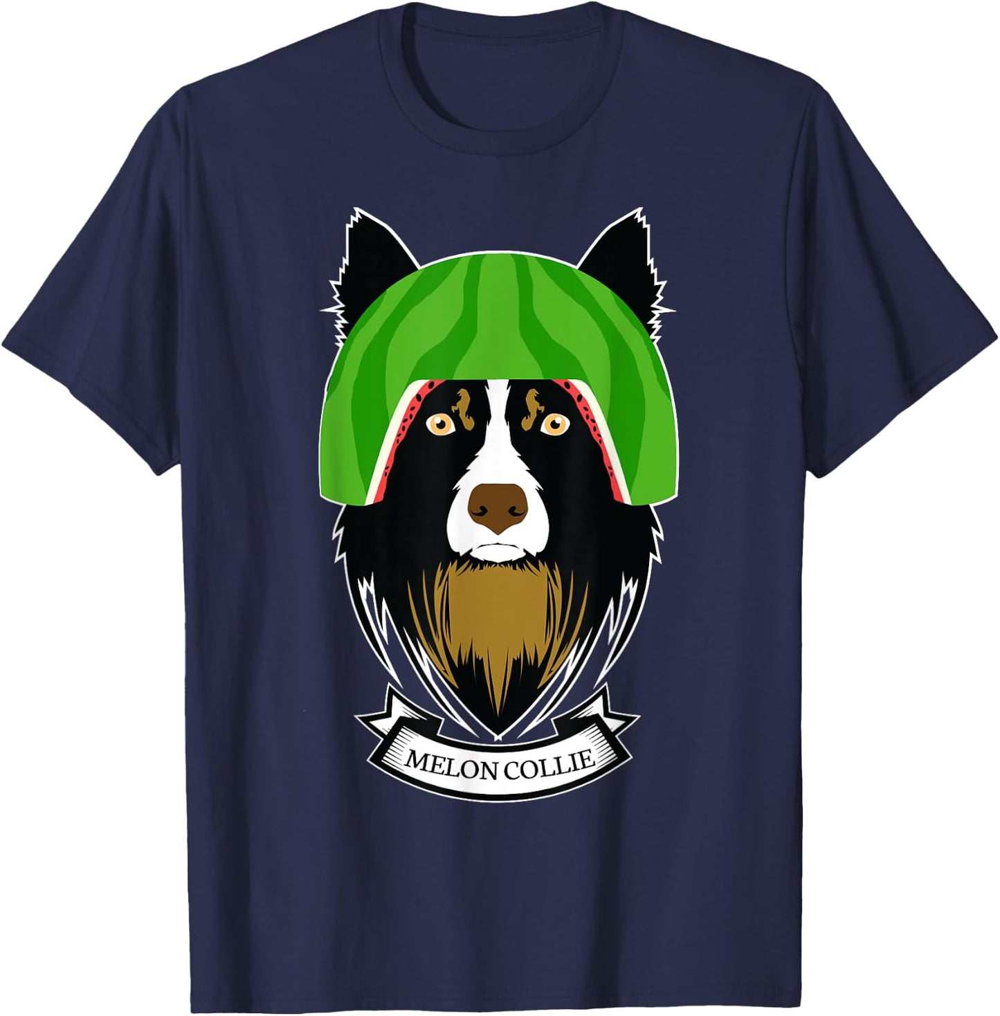 Melon Collie Funny Dog - Melancholy Dogs T-Shirt - T-Shirt | Navy