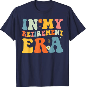 Retro Groovy in My Retirement Era Men Women Retirement 2026 T-Shirt - T-Shirt | Navy