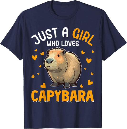 Just A Girl Who Loves Capybara T-Shirt - T-Shirt | Navy