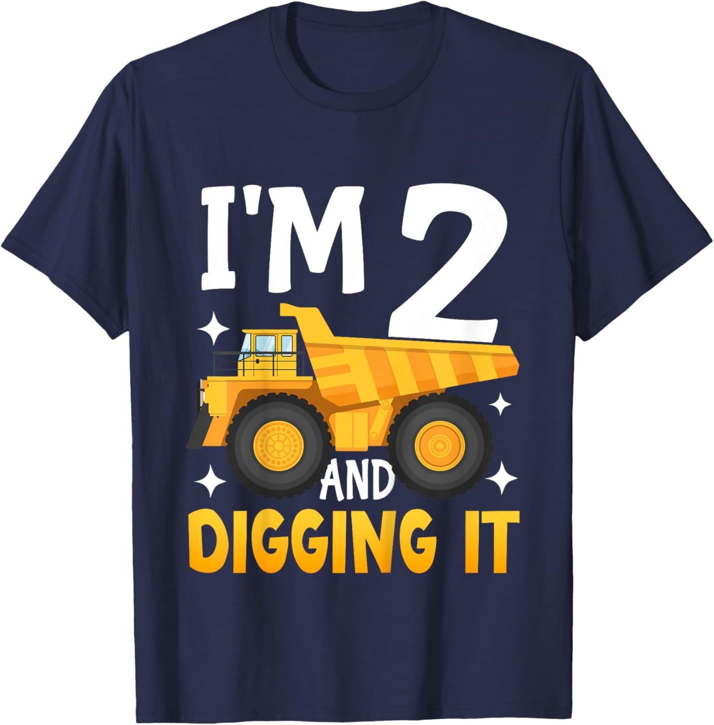 Kids 2nd Construction Birthday Shirt 2 Toddler Boy Two Year Old T-Shirt - T-Shirt | Navy
