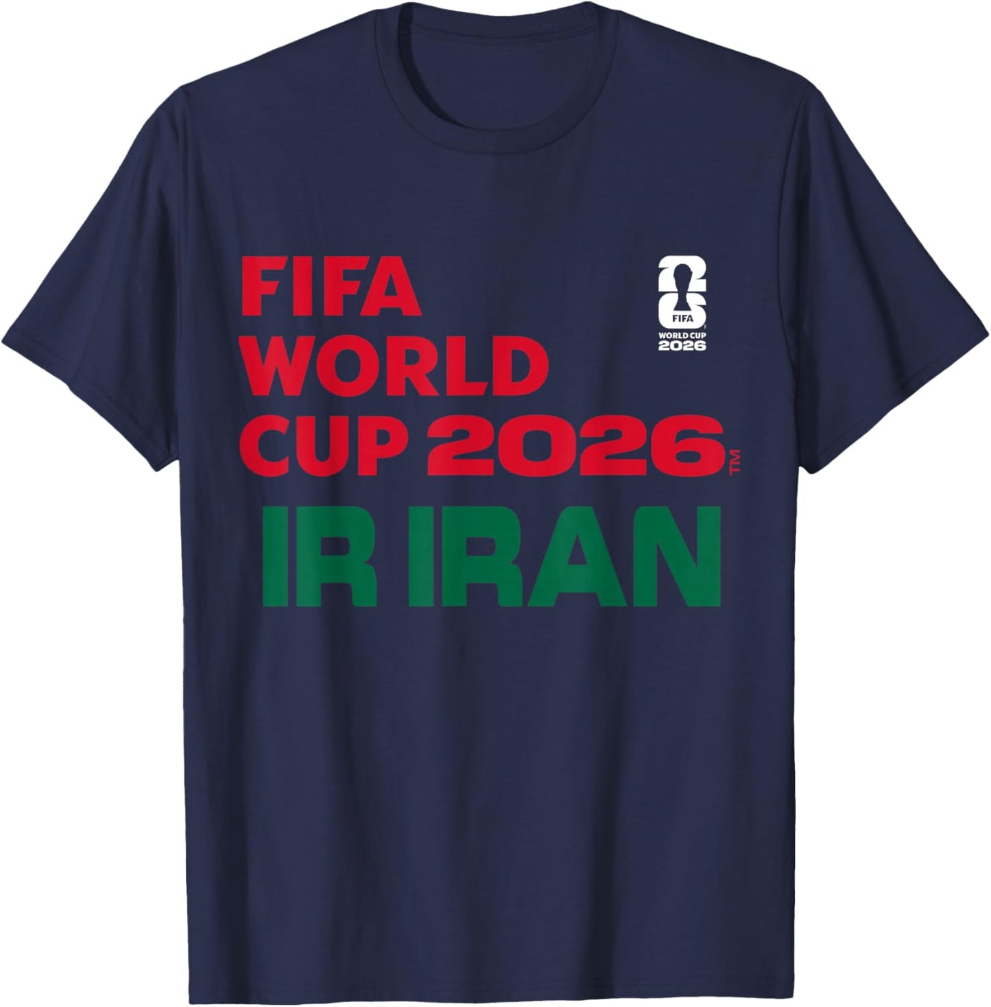 FIFA World CUP26 IR Iran Block Letters T-Shirt - T-Shirt | Navy