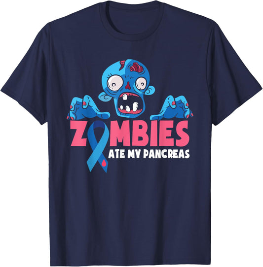 Diabetes Awareness Toddler Zombies Ate My Pancreas T-Shirt - T-Shirt | Navy