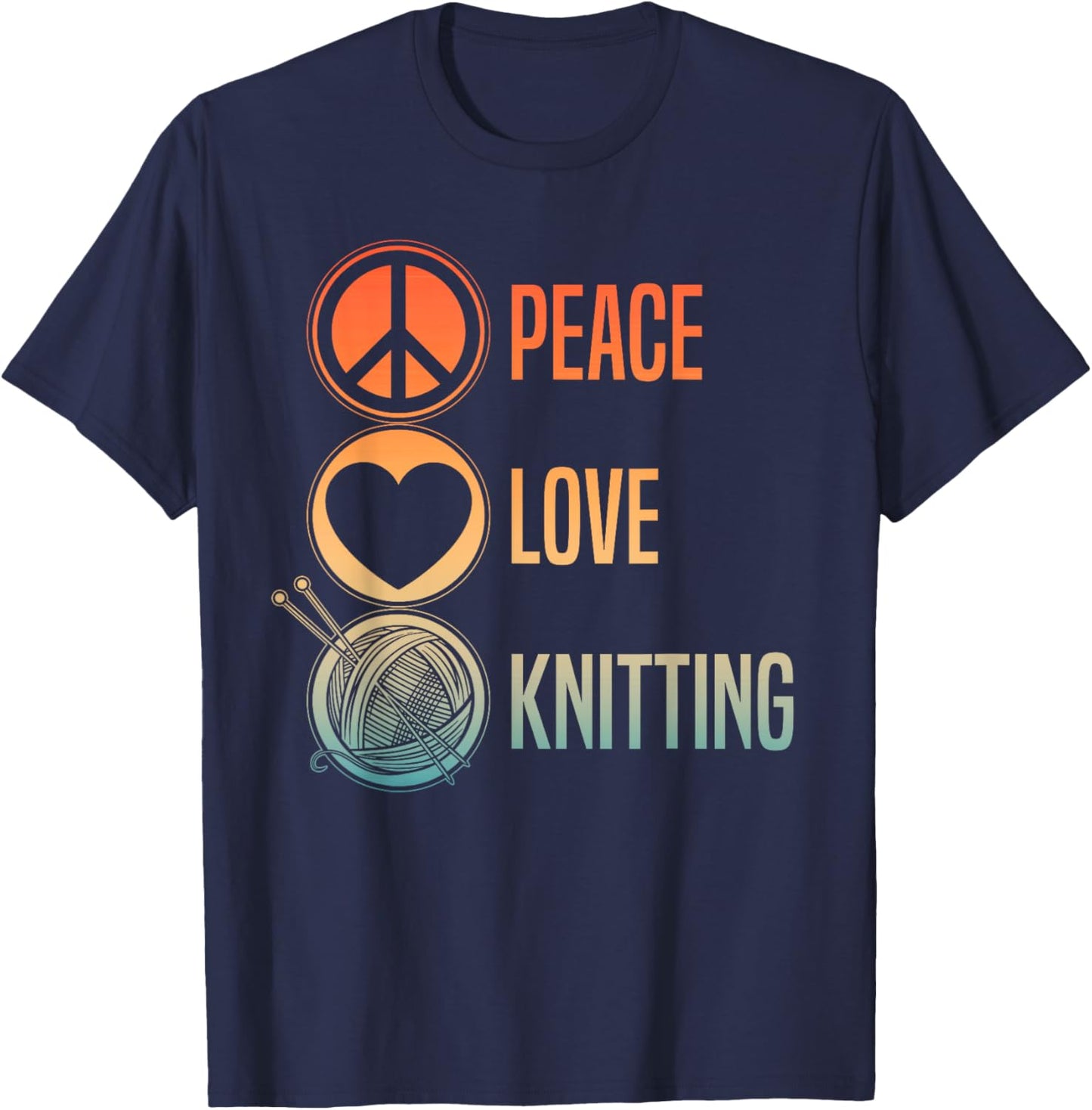Funny Knitting Art Men Knit Yarn Lover Knitter T-Shirt - T-Shirt | Navy