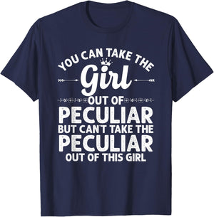 Girl Out Of PECULIAR MO MISSOURI Gift Funny Home Roots USA T-Shirt - T-Shirt | Navy