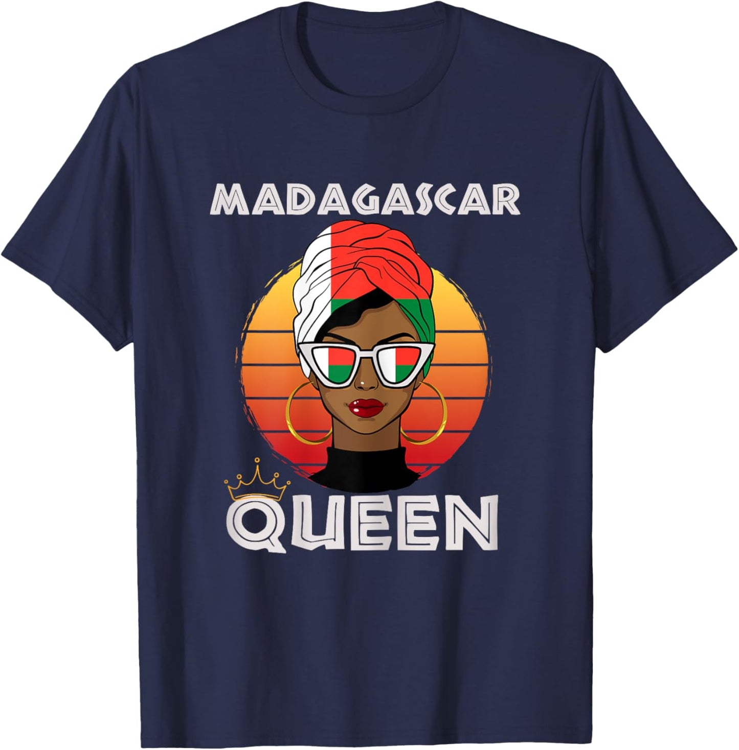 Malagasy Queen African Queen Madagascar Flag Malagasy Women T-Shirt - T-Shirt | Navy