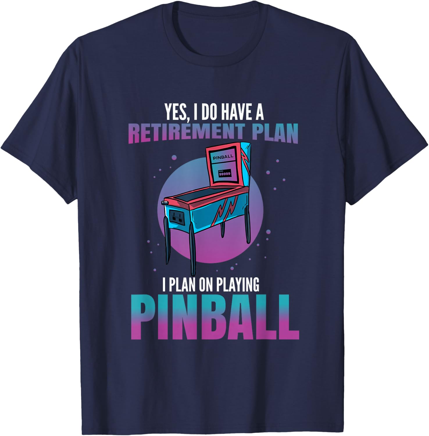 Vintage Arcade Gift - Men or Women Flipper T-Shirt - T-Shirt | Navy