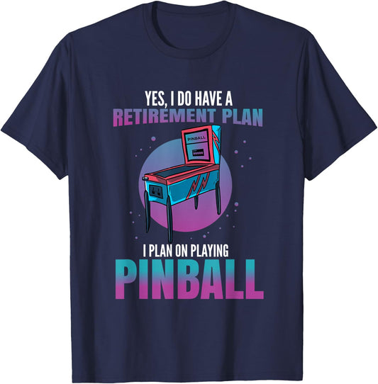 Vintage Arcade Gift - Men or Women Flipper T-Shirt - T-Shirt | Navy