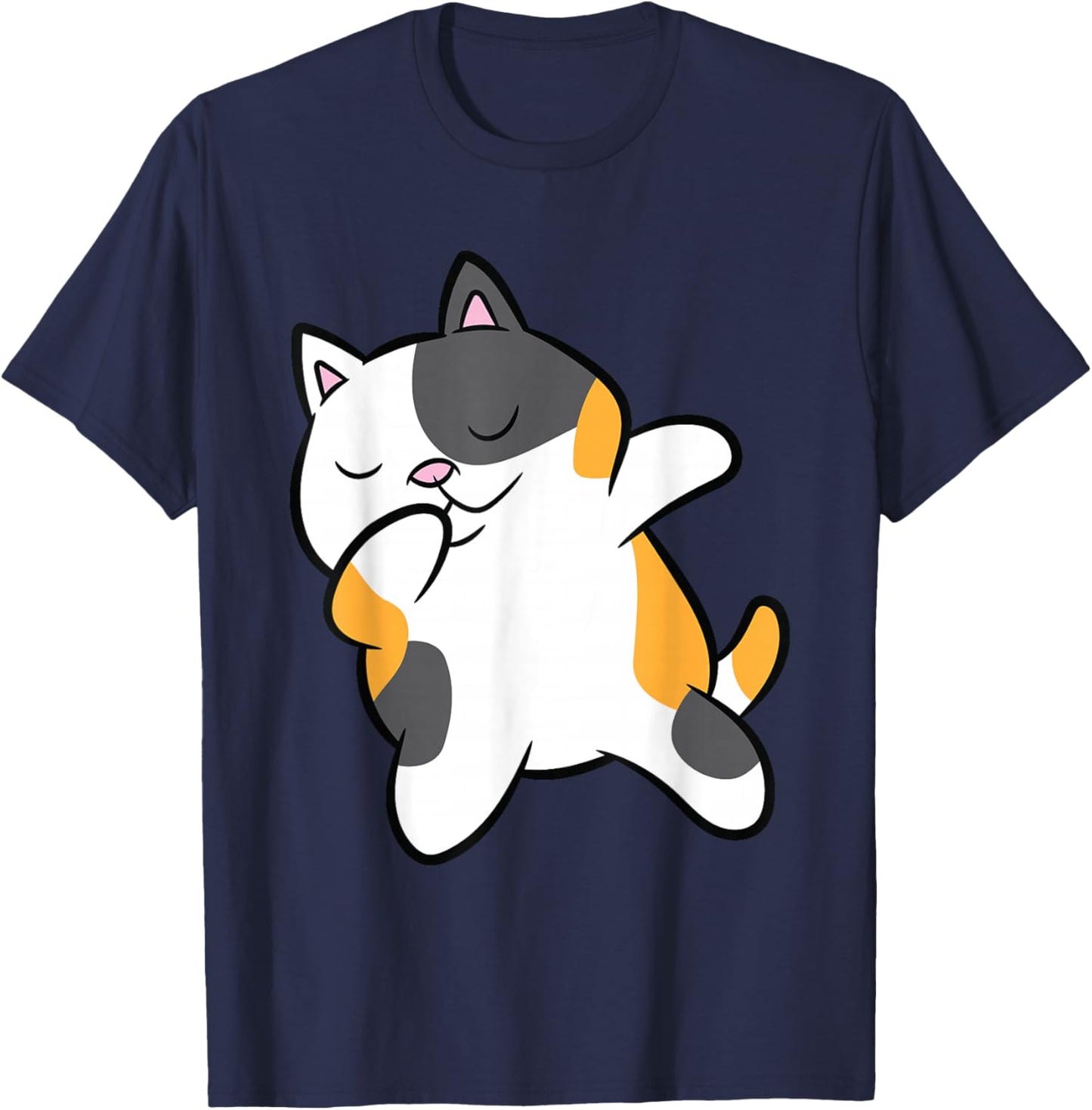 Dabbing Calico Cat Cute Dabbing Calico Cat T-Shirt - T-Shirt | Navy