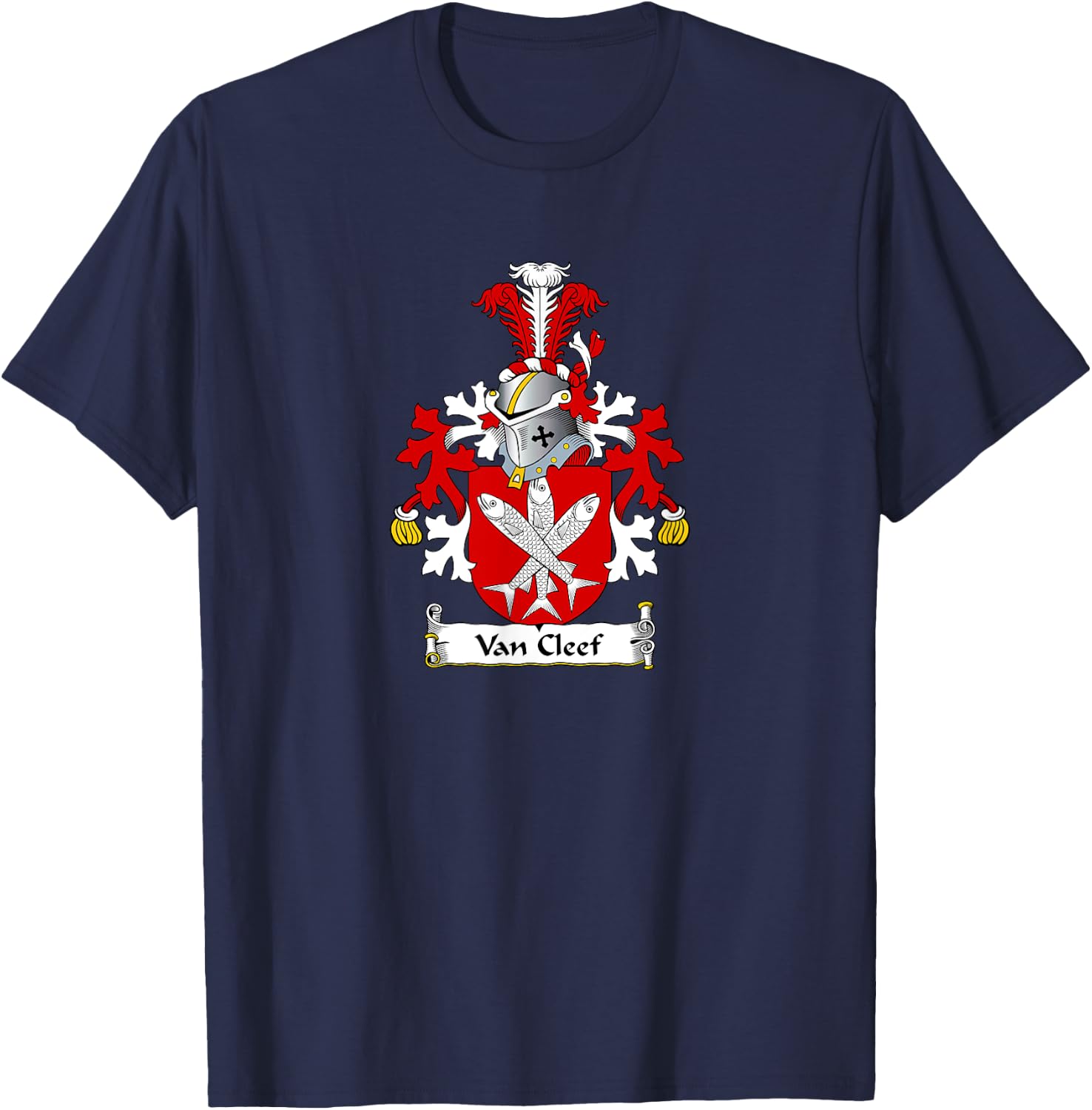 Van Cleef Coat of Arms - Family Crest T-Shirt - T-Shirt | Navy