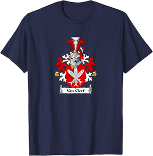Van Cleef Coat of Arms - Family Crest T-Shirt - T-Shirt | Navy