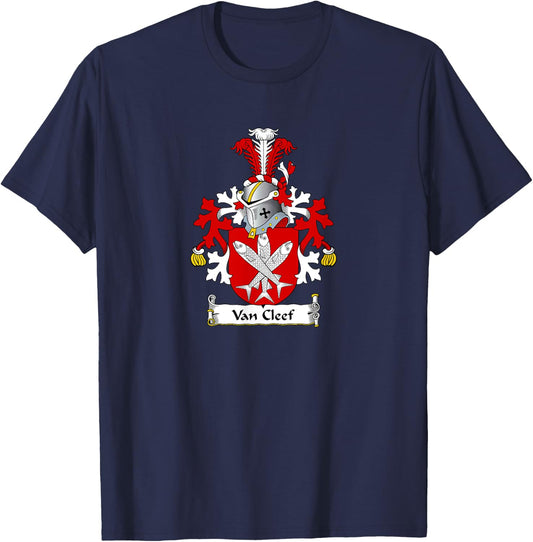 Van Cleef Coat of Arms - Family Crest T-Shirt - T-Shirt | Navy