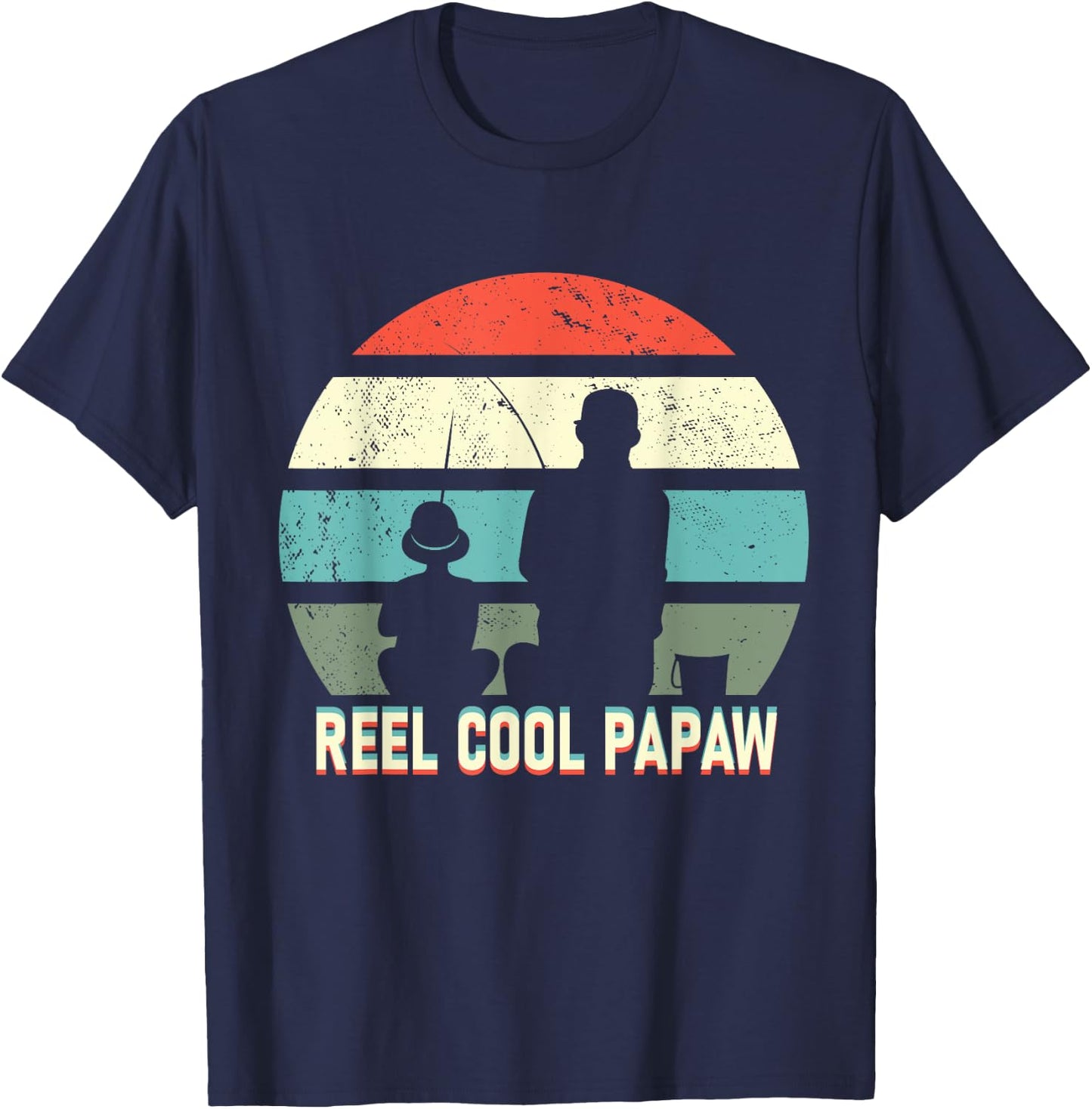 reel cool Papaw fisherman grandpa father's day Fishing gifts T-Shirt - T-Shirt | Navy