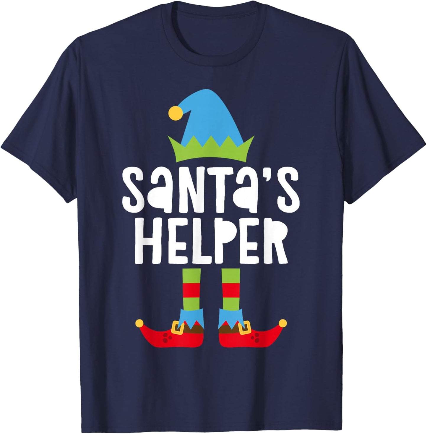 Santa's Helper Shirt Men Boy Matching Christmas Elf T-Shirt - T-Shirt | Navy