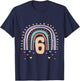 Kinder 6. Geburtstag süßes Regenbogen Mädchen 6 Jahre alt Deko T-Shirt - T-Shirt | Navy