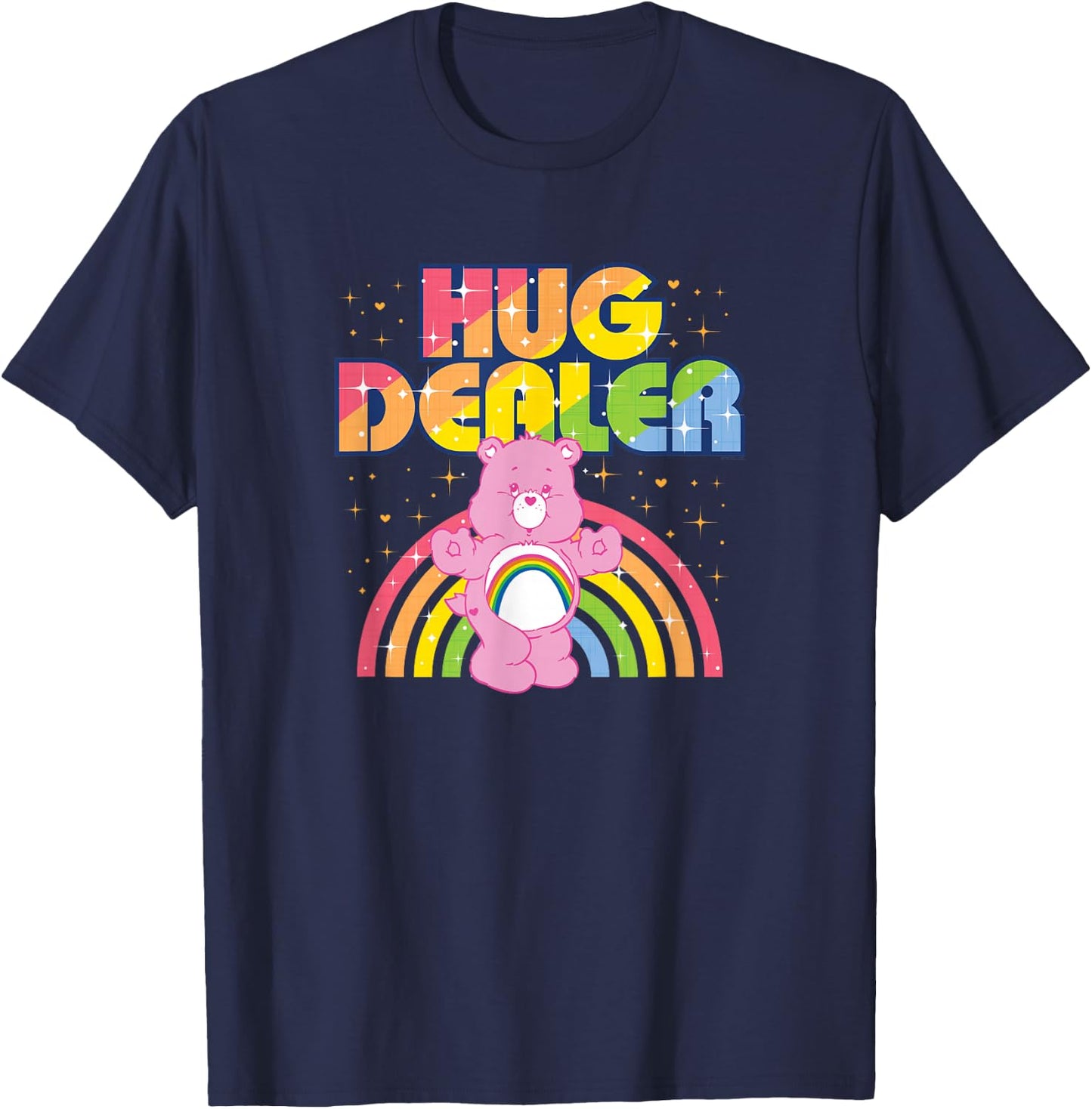 Care Bears Hug Dealer Rainbow Retro Cartoon T-Shirt - T-Shirt | Navy