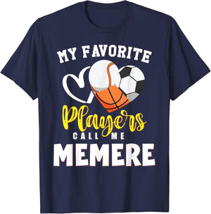 MEMERE My Favorite Baseball Soccer Basketball Players Call T-Shirt - T-Shirt | Navy
