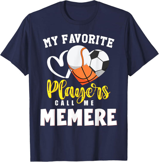 MEMERE My Favorite Baseball Soccer Basketball Players Call T-Shirt - T-Shirt | Navy