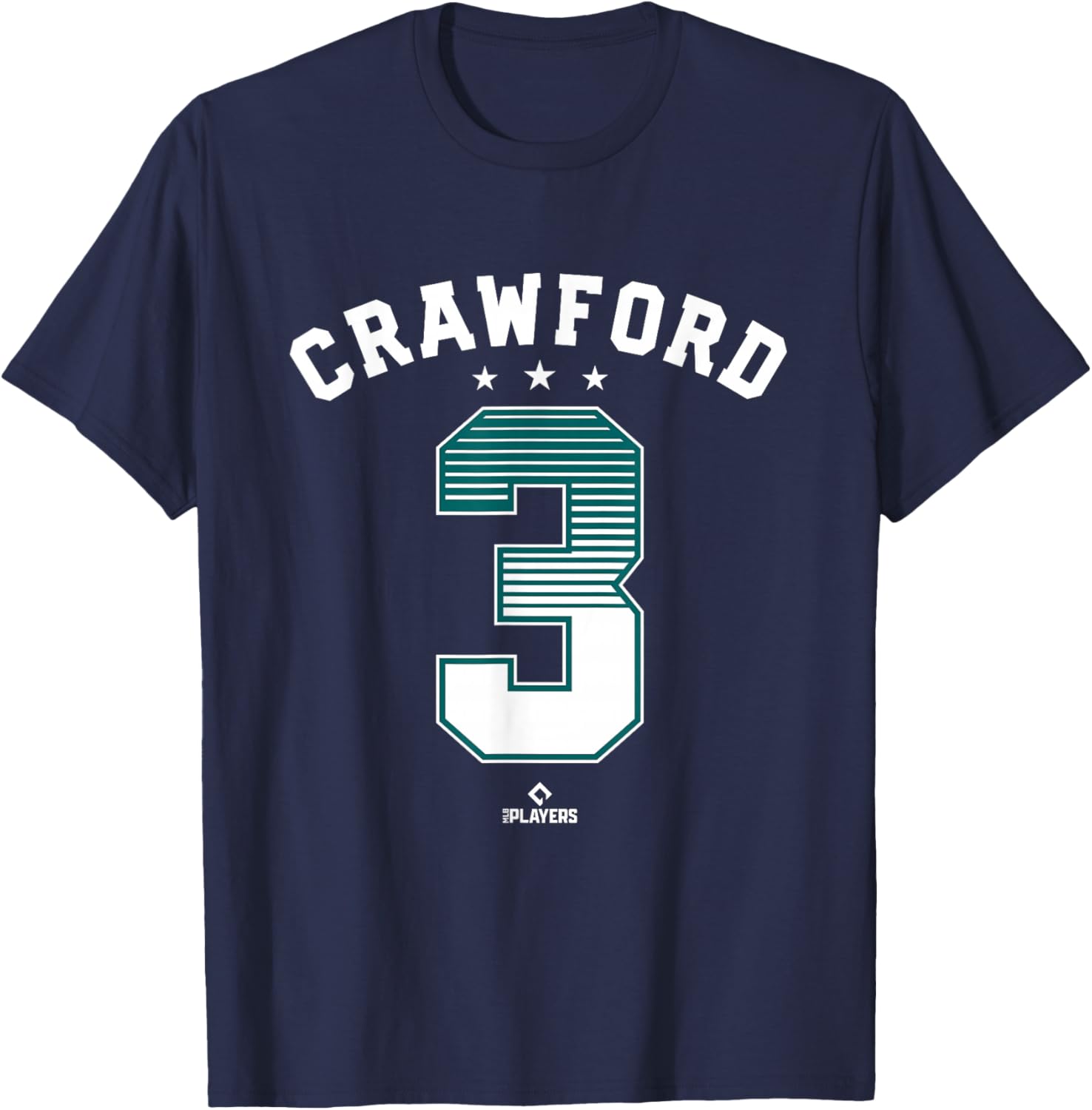 JP Crawford 3 Seattle MLBPA T-Shirt - T-Shirt | Navy