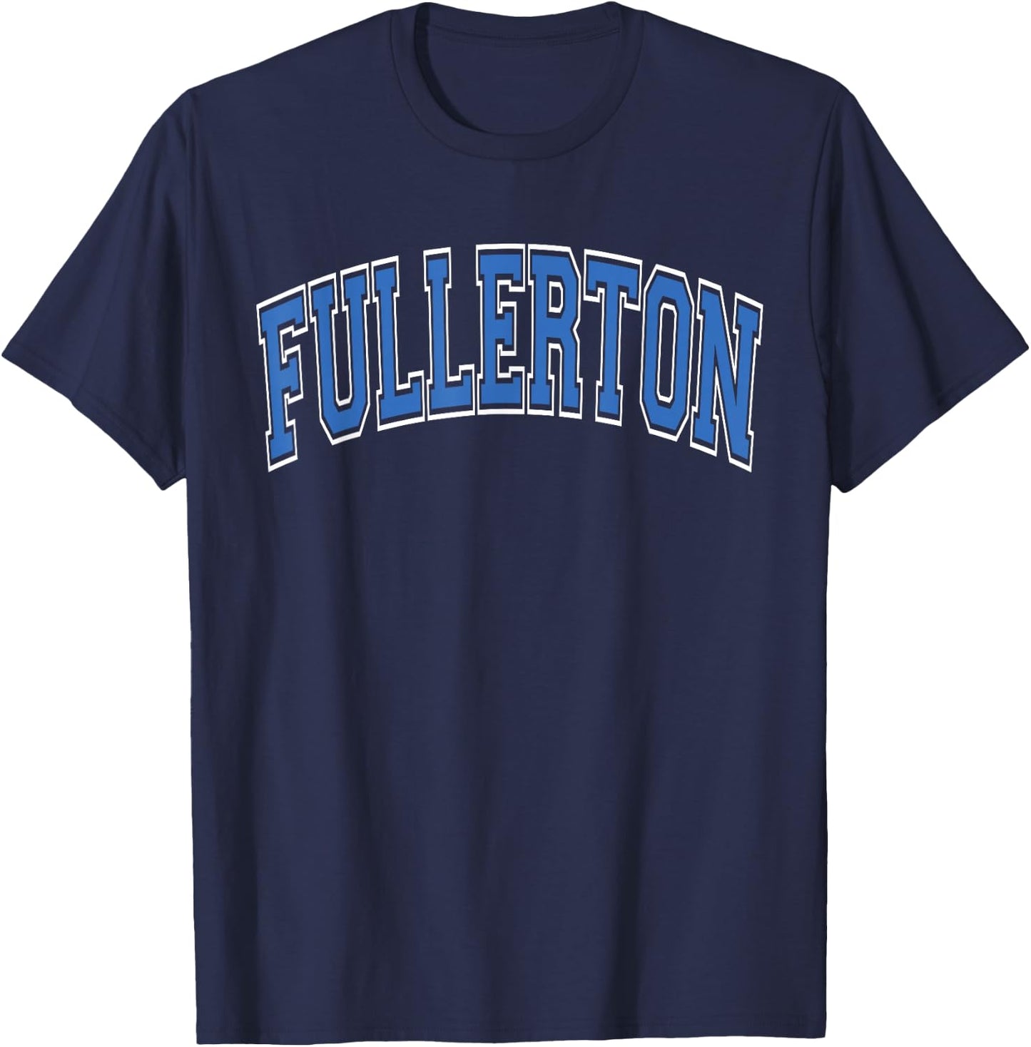 Fullerton Arched Blue Text T-Shirt - T-Shirt | Navy