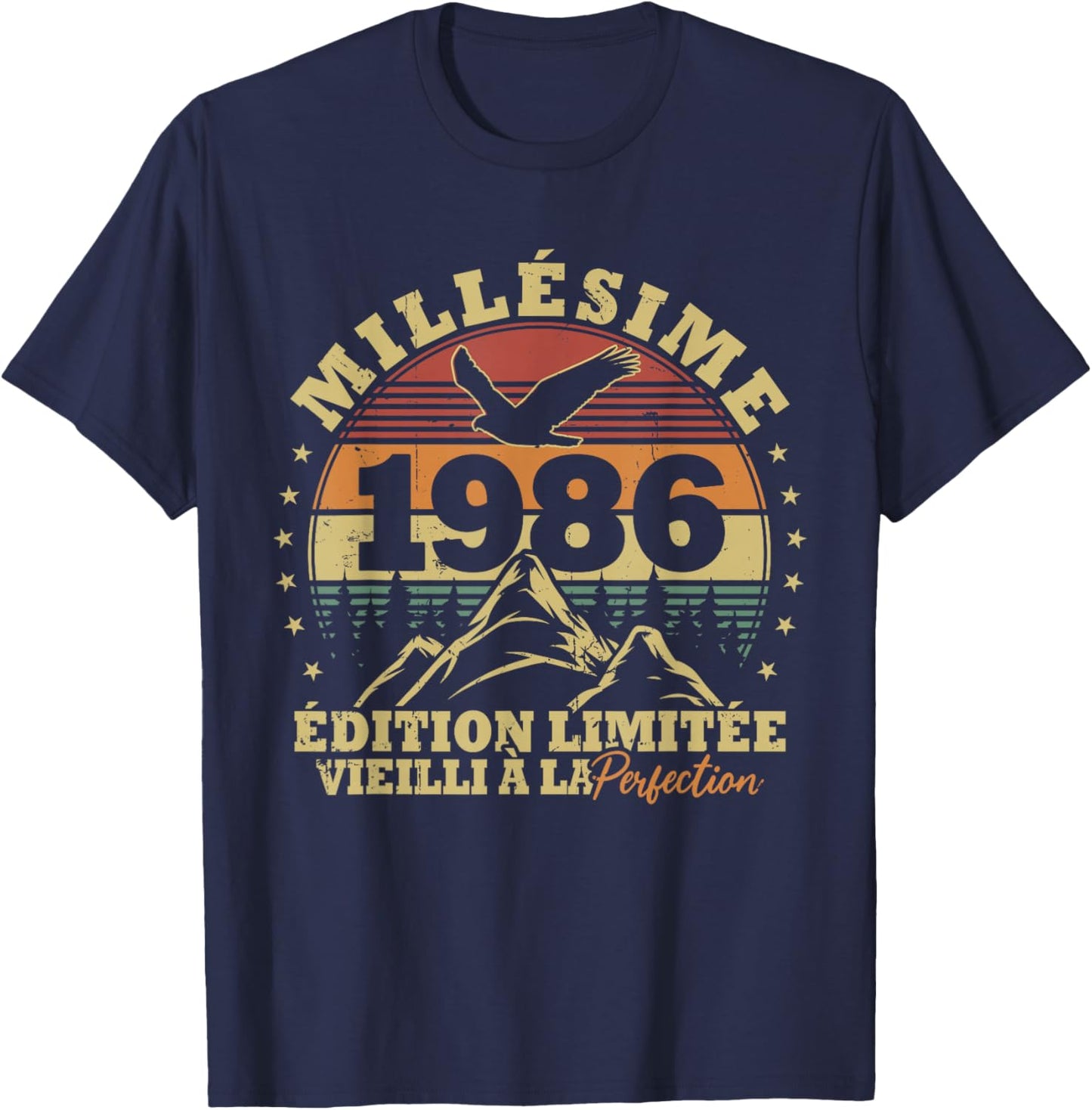Millésime 1986 Rétro Cadeau 40 Ans Anniversaire Homme Femme T-Shirt - T-Shirt | Navy