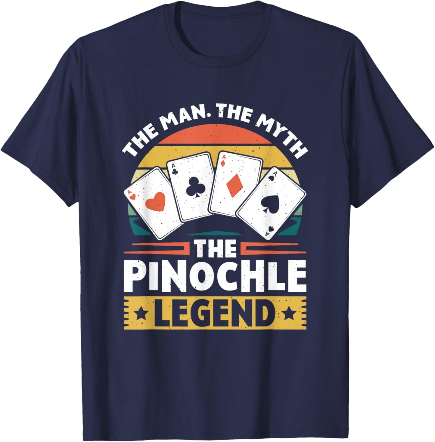 Pinochle Legend - Card Game Funny Pinochle Vintage Pinochle T-Shirt - T-Shirt | Navy