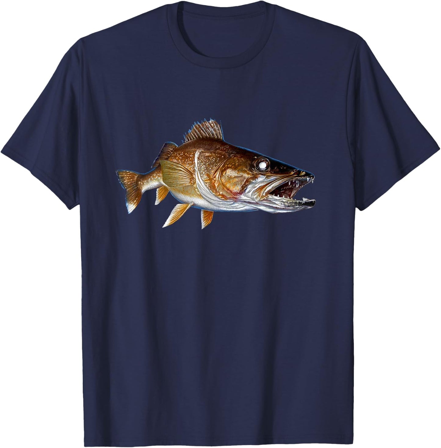 Walleye Fish Art Walleye Fishing Clothing Gift Fisherman T-Shirt - T-Shirt | Navy