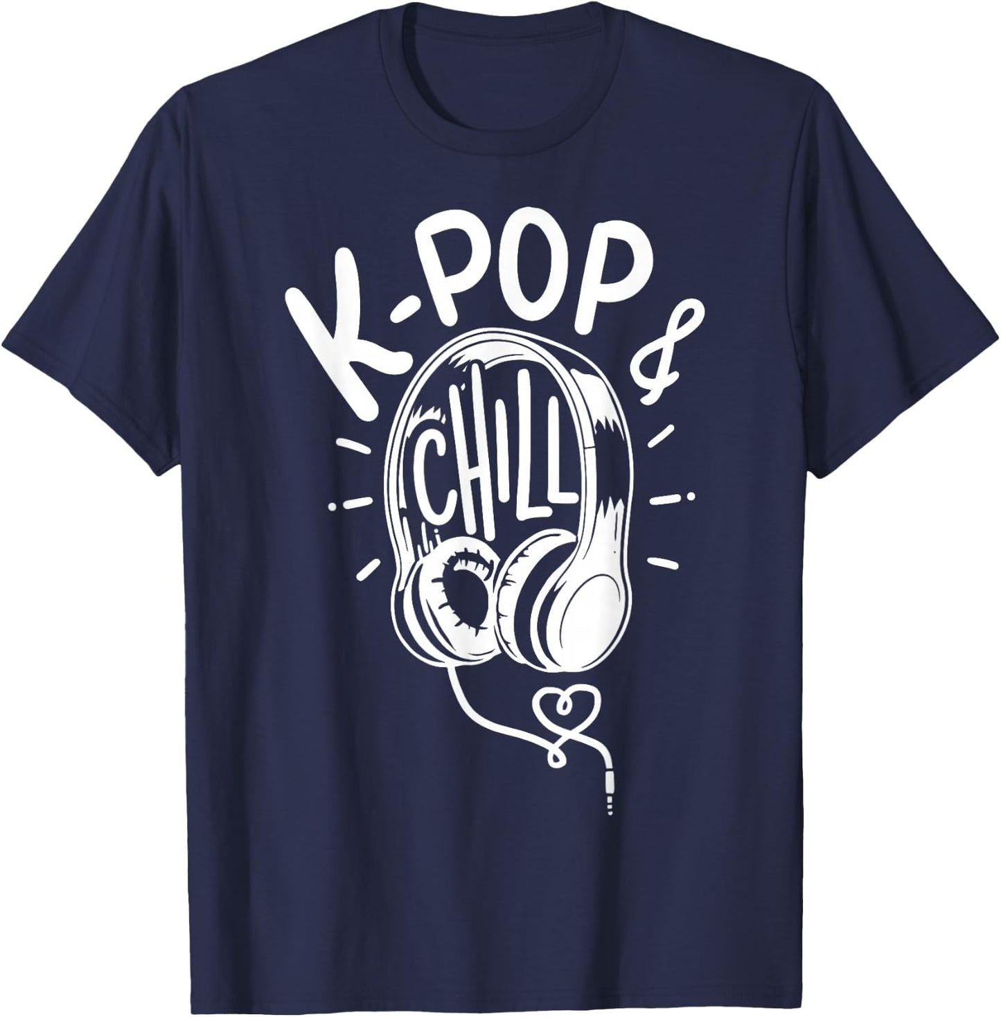 K-Pop Music Headphone Gift T-Shirt - T-Shirt | Navy