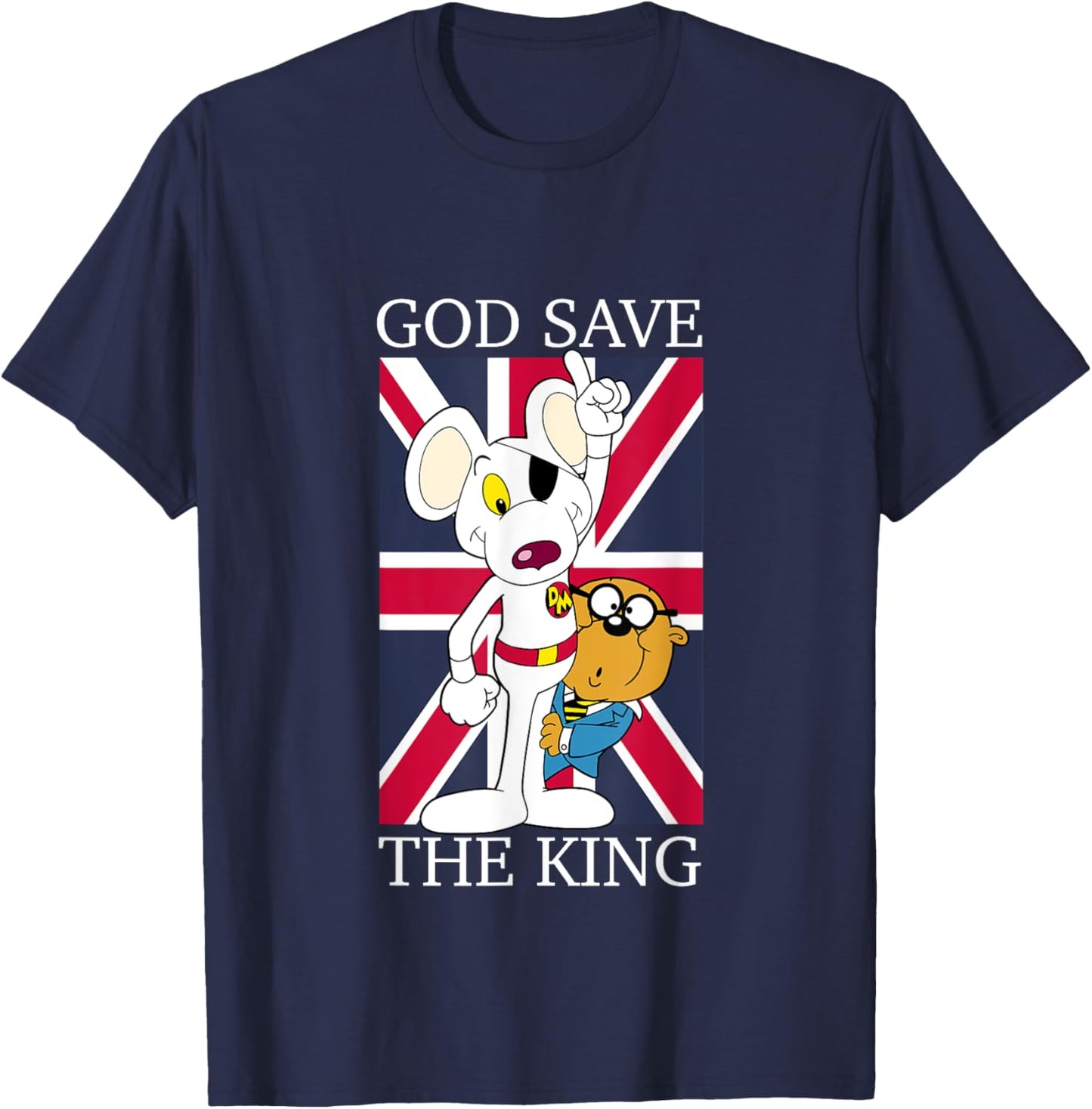 Danger Mouse God Save The King T-Shirt - T-Shirt | Navy