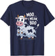 Ghost Cow Moo I Mean Boo Halloween Costume Funny Cow Lover T-Shirt - T-Shirt | Navy