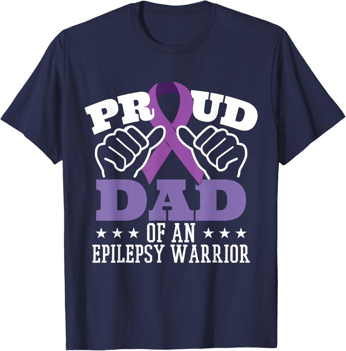 Proud Dad Of An Epilepsy Warrior T-Shirt - T-Shirt | Navy