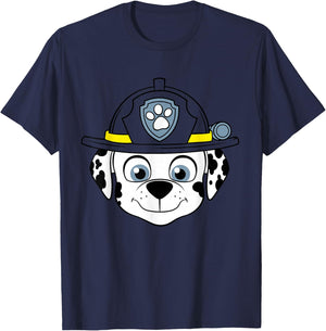 Firedog Marshall Face Paw Patrol T-Shirt - T-Shirt | Navy