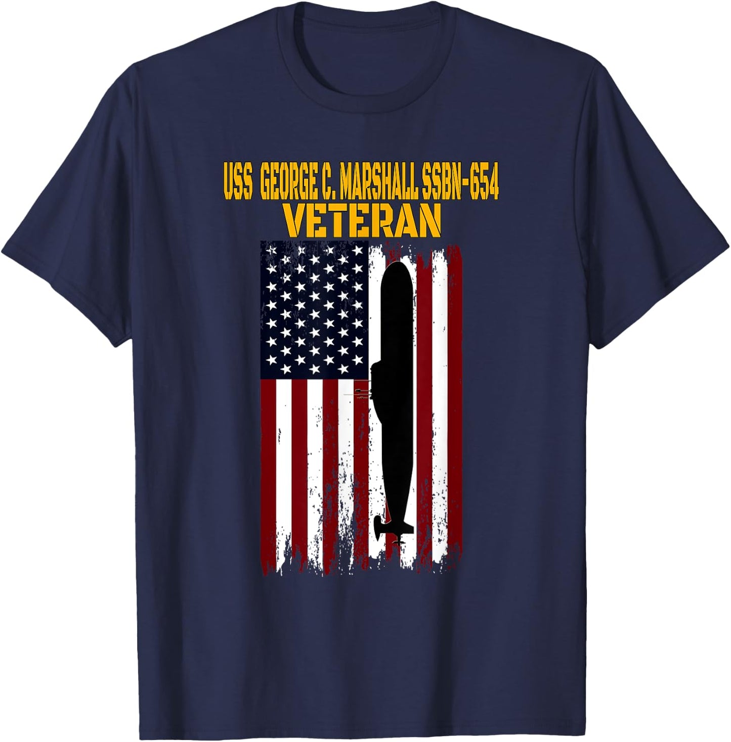 USS Marshall SSBN-654 Submarine Veterans Day Father's Day T-Shirt - T-Shirt | Navy