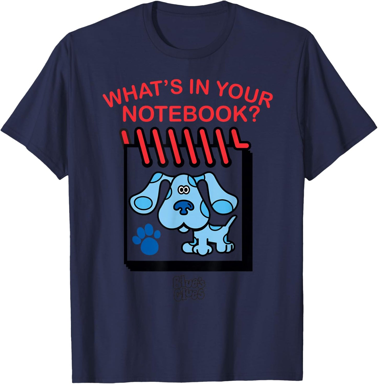 Blue's Clues Whats in Your Notebook? T-Shirt - T-Shirt | Navy
