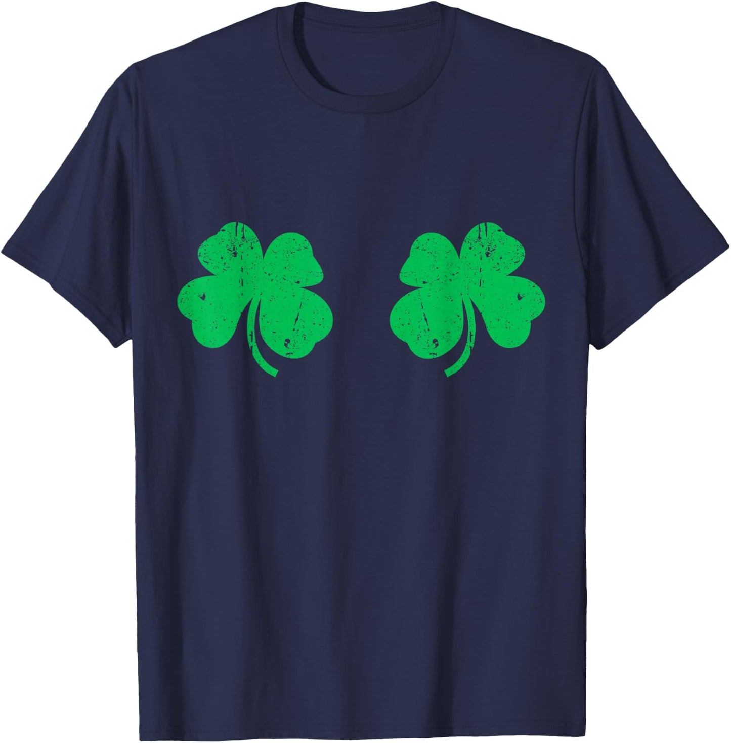 Shamrock Boobs Shirt Irish Boobies St Patricks Day T-Shirt - T-Shirt | Navy