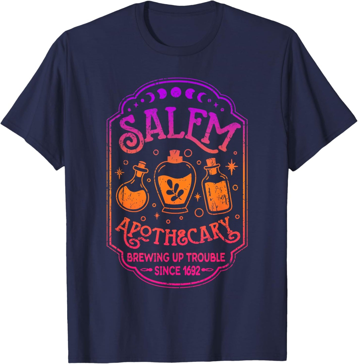 Salem Apothecary Herbalist Witch Brewing Trouble Since 1692 T-Shirt - T-Shirt | Navy