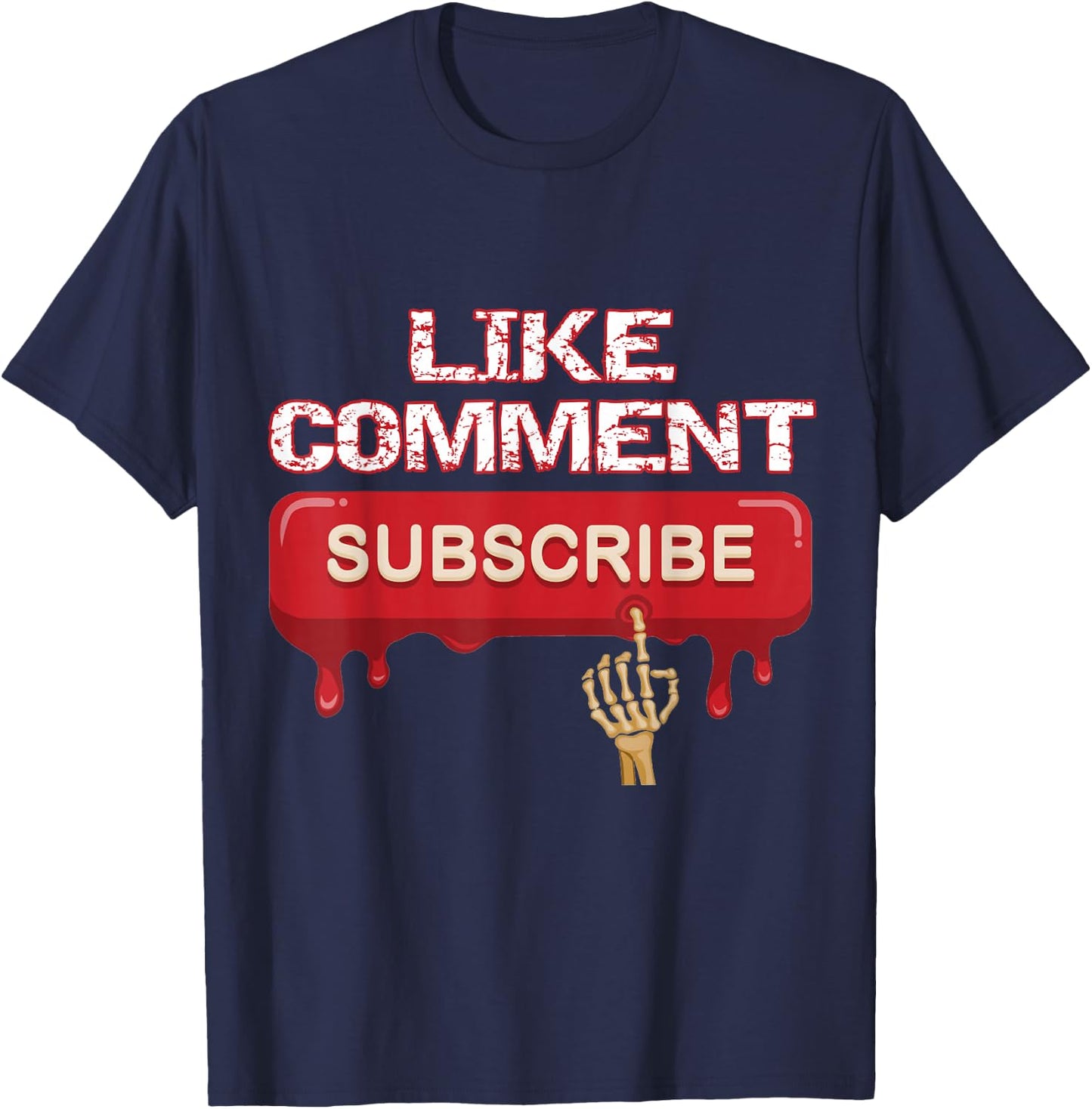 Social Media Vlogger Gegefmir Comment Subscribe T-Shirt - T-Shirt | Navy