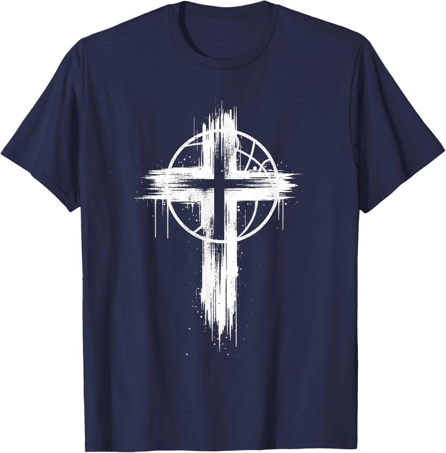 Christian Basketball Cross T-Shirt - T-Shirt | Navy