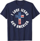 I Love Jesus And America USA Flag Christian Freedom T-Shirt - T-Shirt | Navy