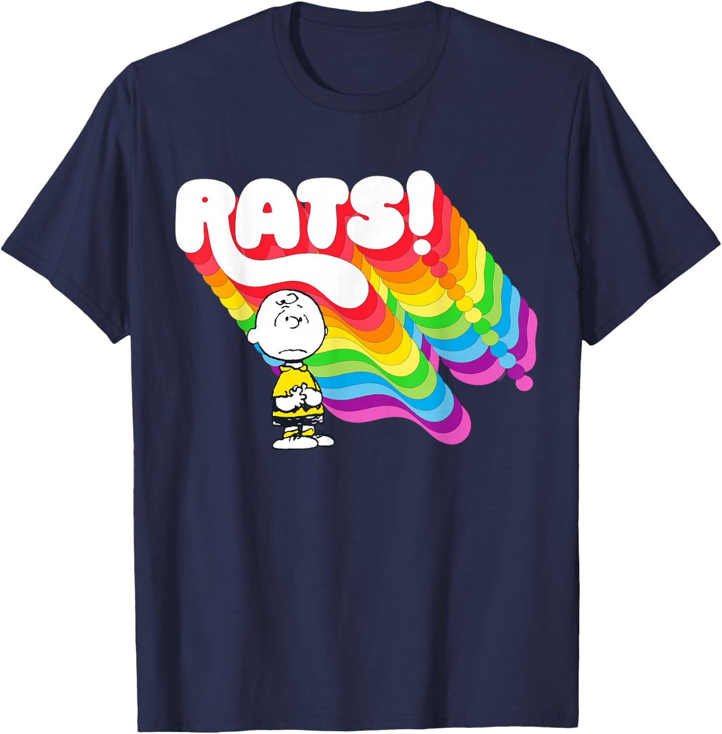 Peanuts Rainbow Charlie Rats! T-Shirt - T-Shirt | Navy