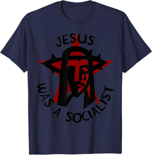 Jesus Was A Socialist Red Star - Liberation Theology T-Shirt - T-Shirt | Navy