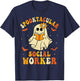 Spooktacular School Social Worker Halloween Ghost Spooky T-Shirt - T-Shirt | Navy