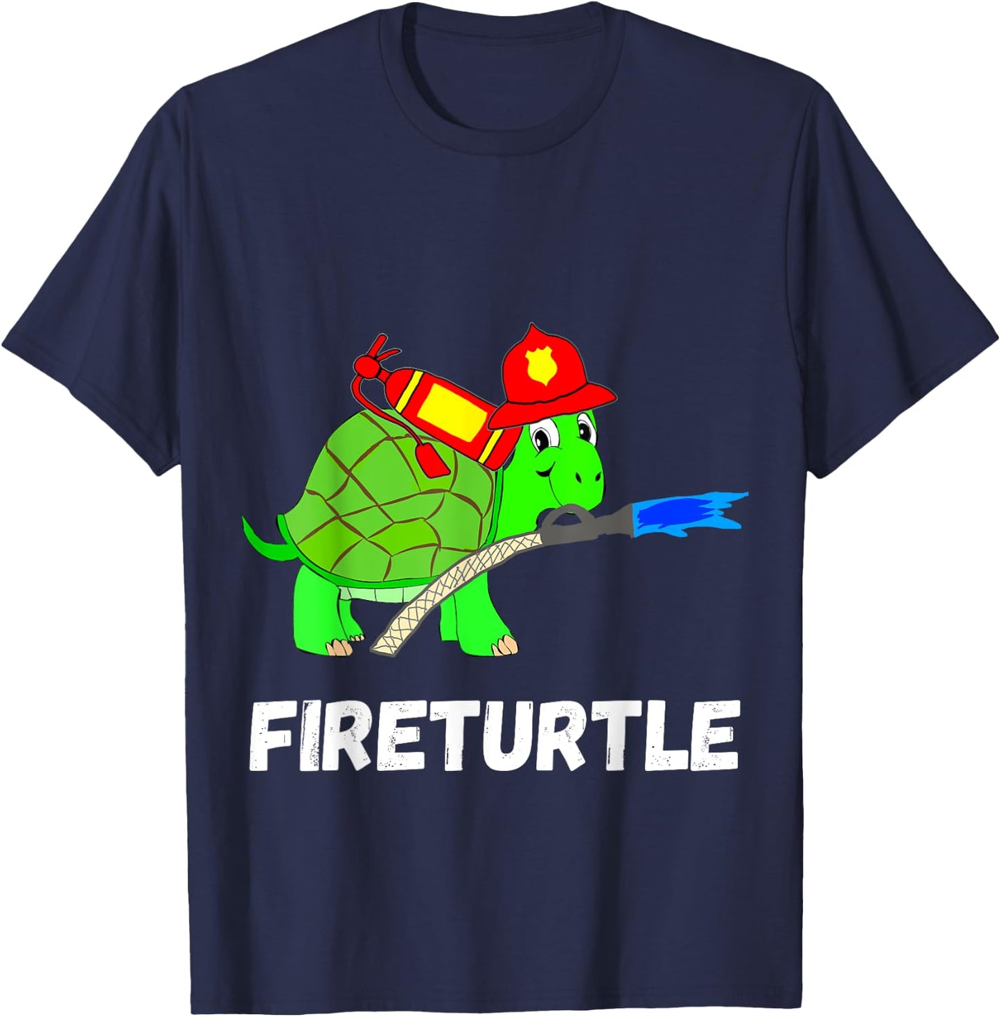 Fire Fighter Sea Turtle Tortoise Firefighter Fireman T-Shirt - T-Shirt | Navy