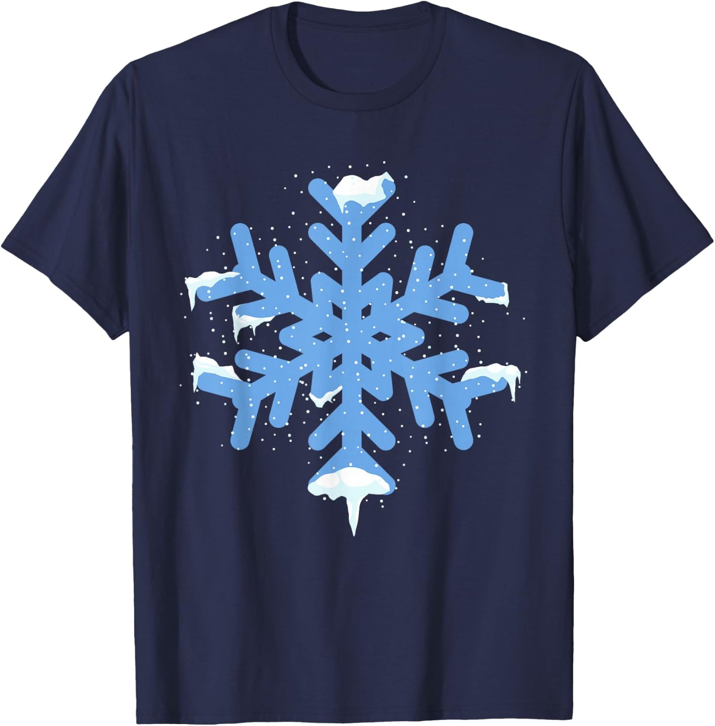 Snowflake Christmas Winter Cold Snow Flake Snowing T-Shirt - T-Shirt | Navy