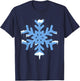 Snowflake Christmas Winter Cold Snow Flake Snowing T-Shirt - T-Shirt | Navy