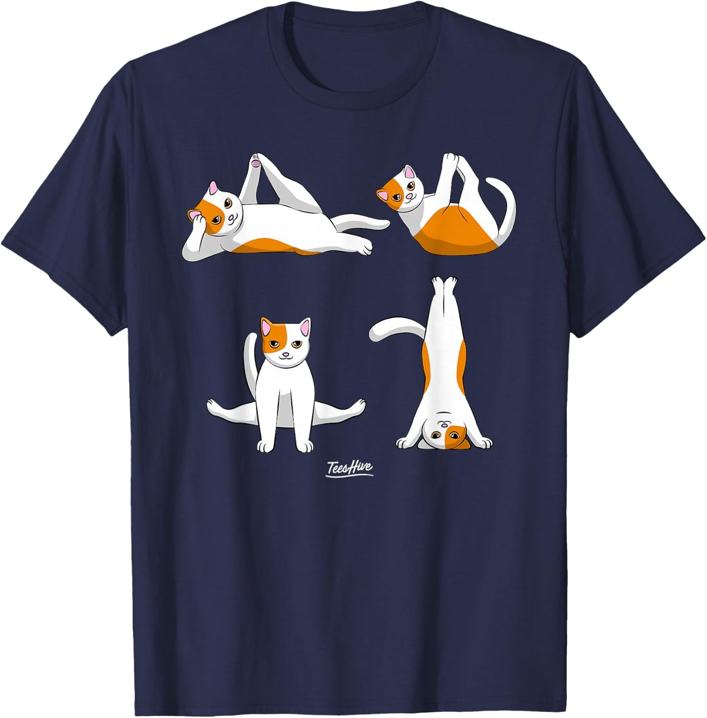 Yoga Cats T-Shirt - T-Shirt | Navy