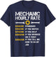 Mechanic Hourly Rate Funny Mechanics Labor Rates Men T-Shirt - T-Shirt | Navy