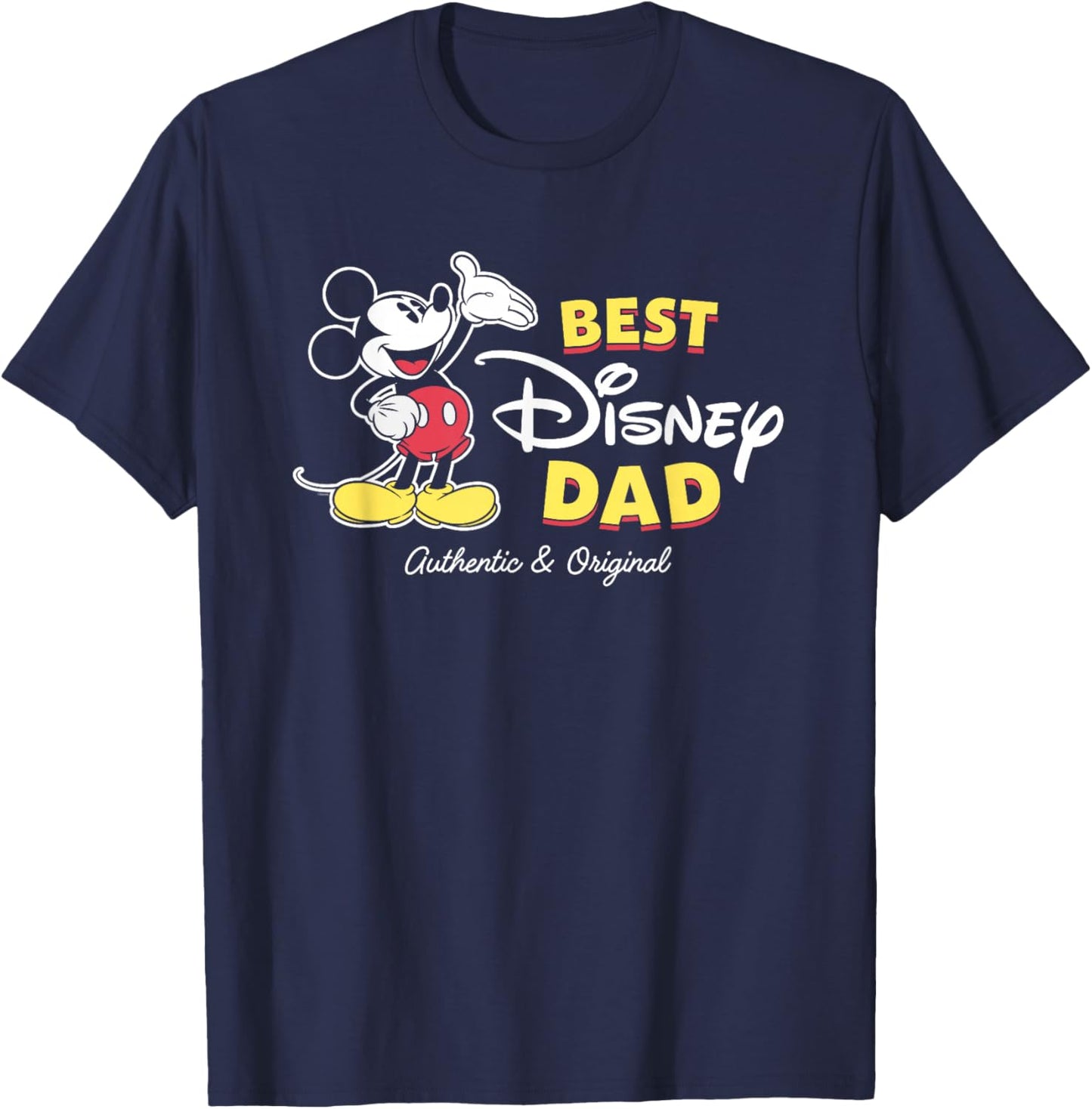 Disney Mickey Mouse Best Disney Dad Birthday Father’s Day T-Shirt - T-Shirt | Navy
